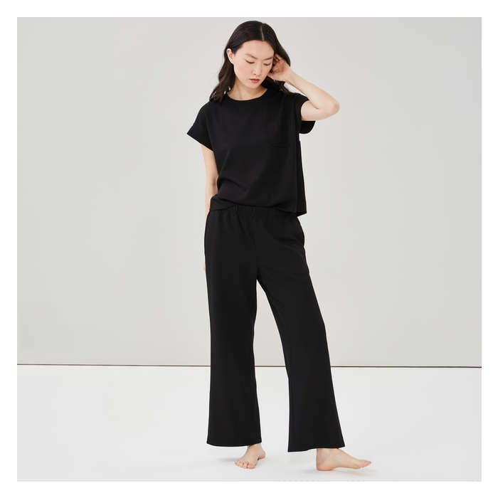 Aux Femmes Pantalon de pyjama côtelé à jambe large